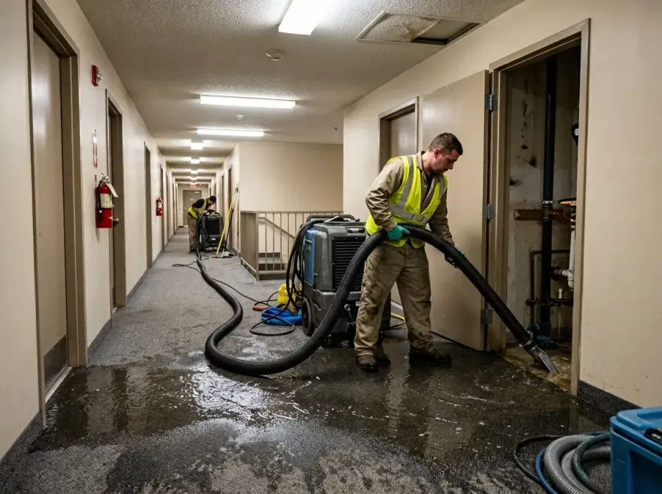 multi-unit-apartment-hallway-f-005 — frequently asked questions, Emergency Burst Pipe Water Extraction & Removal in Picture…